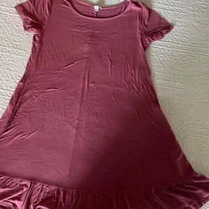 Cato Ruffle Trim Swing Short Sleeve Mini Dress M